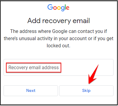 Add recovery email